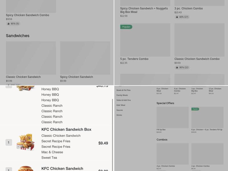 KFC Menu