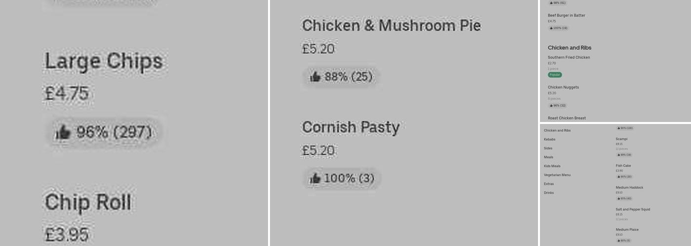 Top Quality Fish Bar Menu