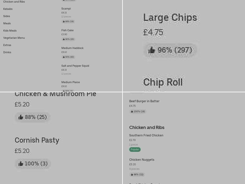 Top Quality Fish Bar Menu