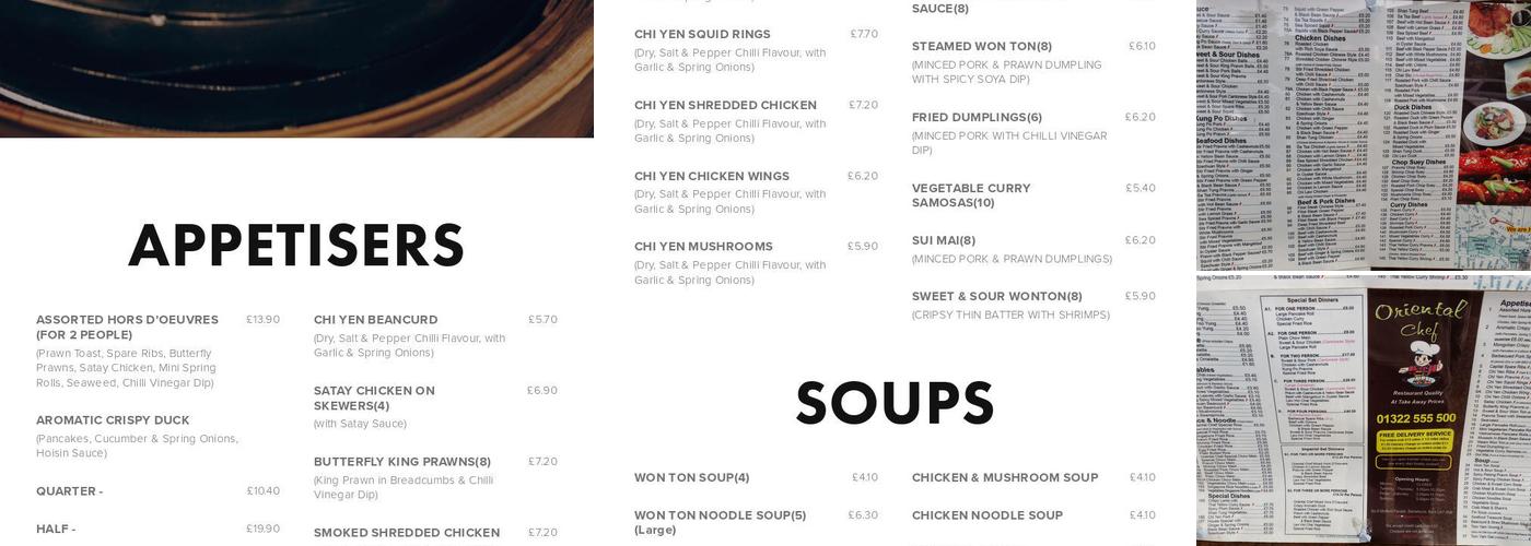 Oriental Chef Menu