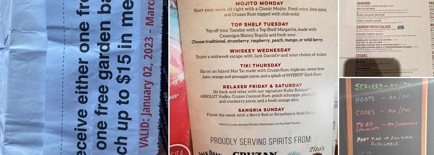 Ruby Tuesday Menu