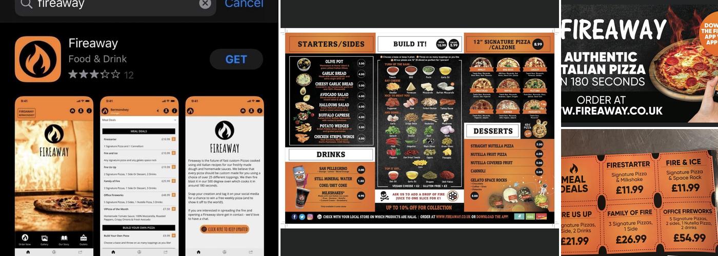 Fireaway pizza Bideford Menu