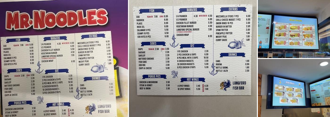 Langford Fish Bar Menu