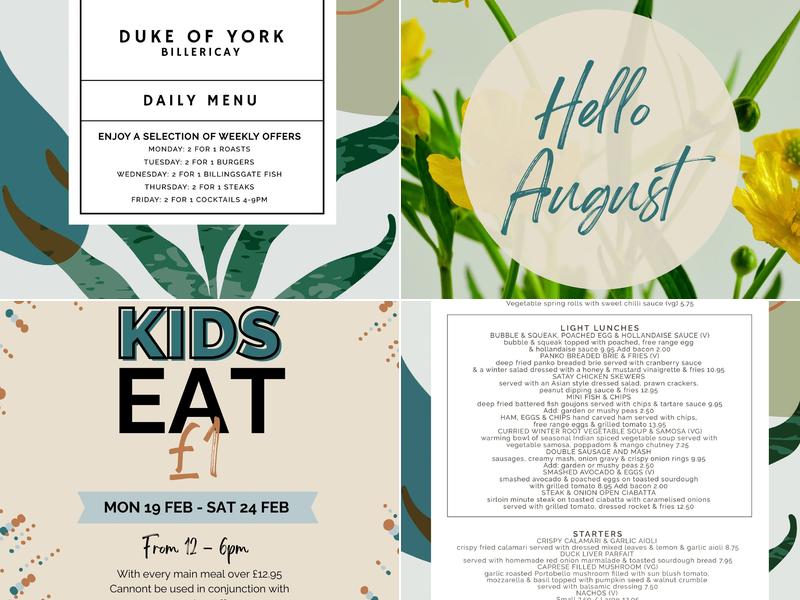 The Duke of York Menu