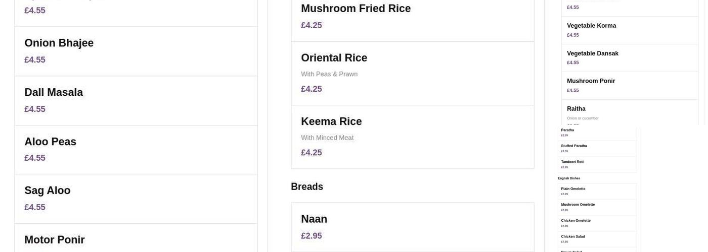 Gandhi Indian Restaurant Menu