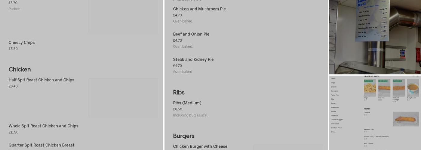 Billericay Fish & Chips Menu