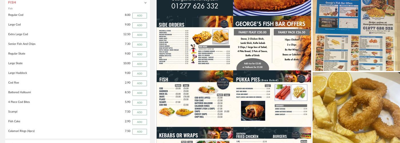 George's Fish Bar Menu