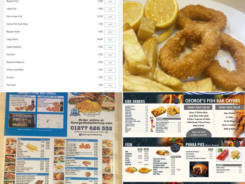 George's Fish Bar Menu