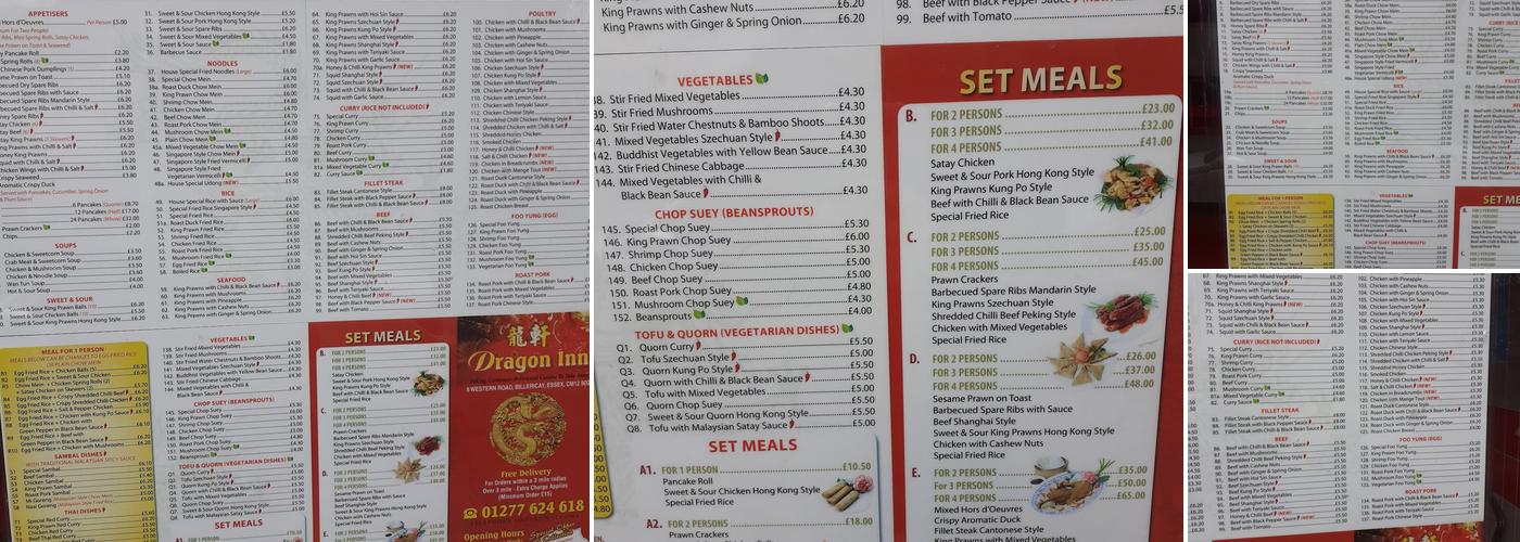 Dragon Inn Menu