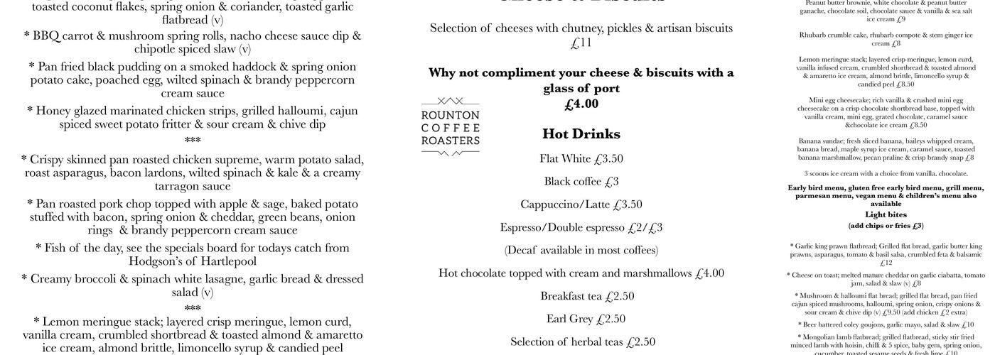 The Peppermill Bistro Menu