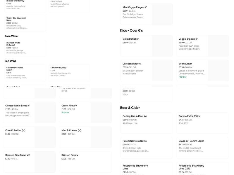 The Owington Farm Menu