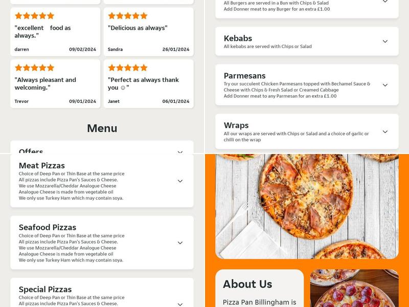 Pizza Pan Menu