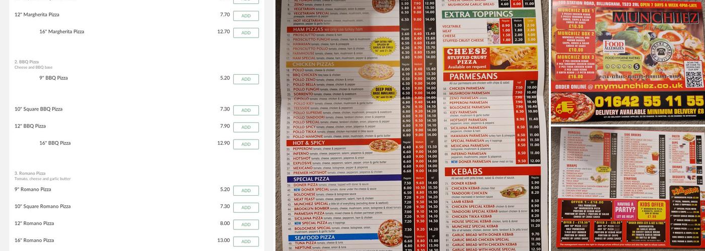 Munchiez Menu
