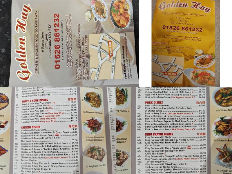 Golden Hay Menu