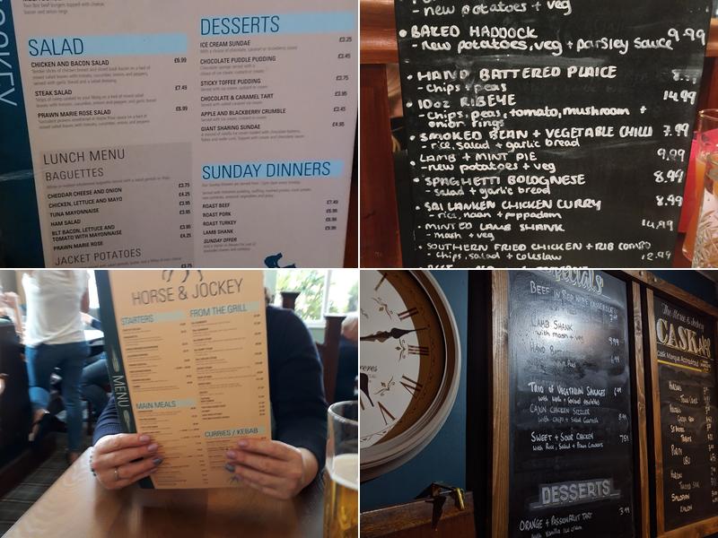 Horse and Jockey Menu
