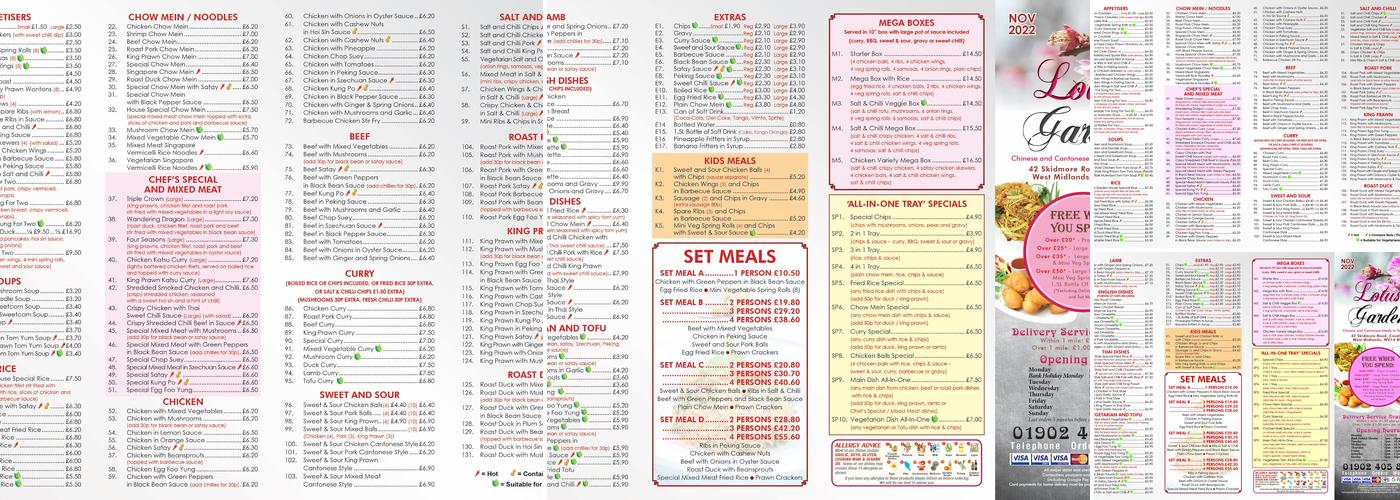 Lotus Garden Menu