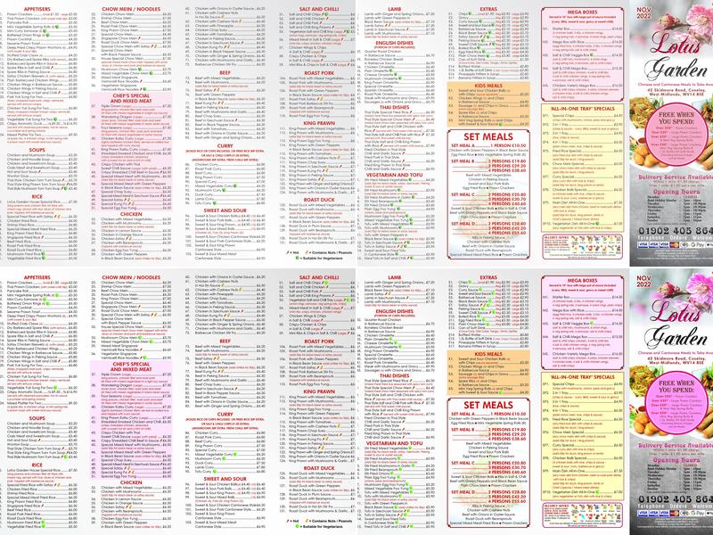 Lotus Garden Menu