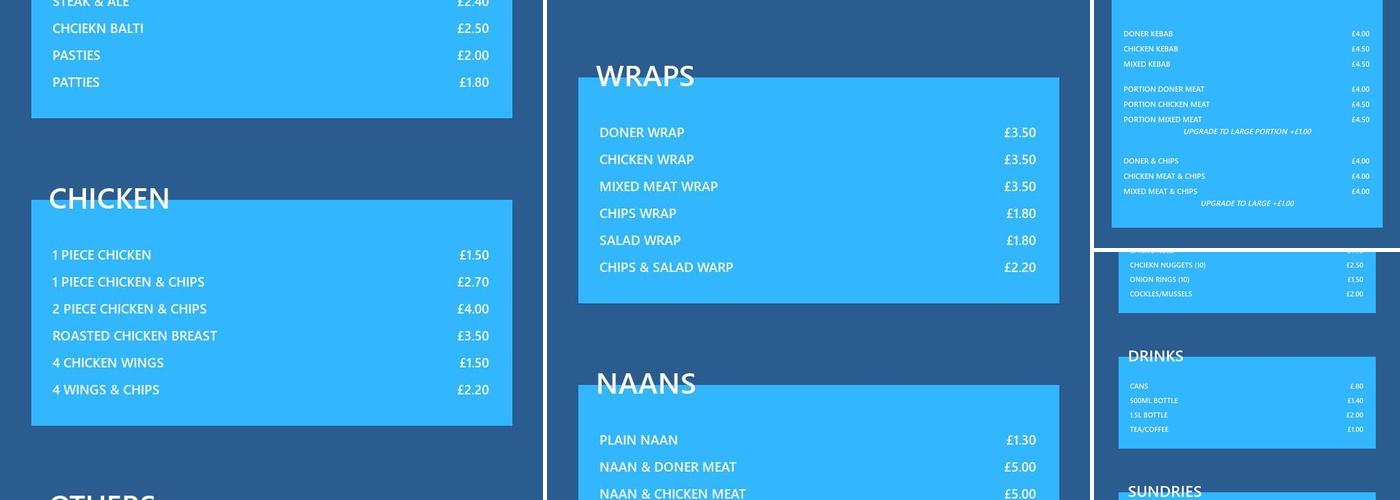 Chaplin's Fish & Chips Menu