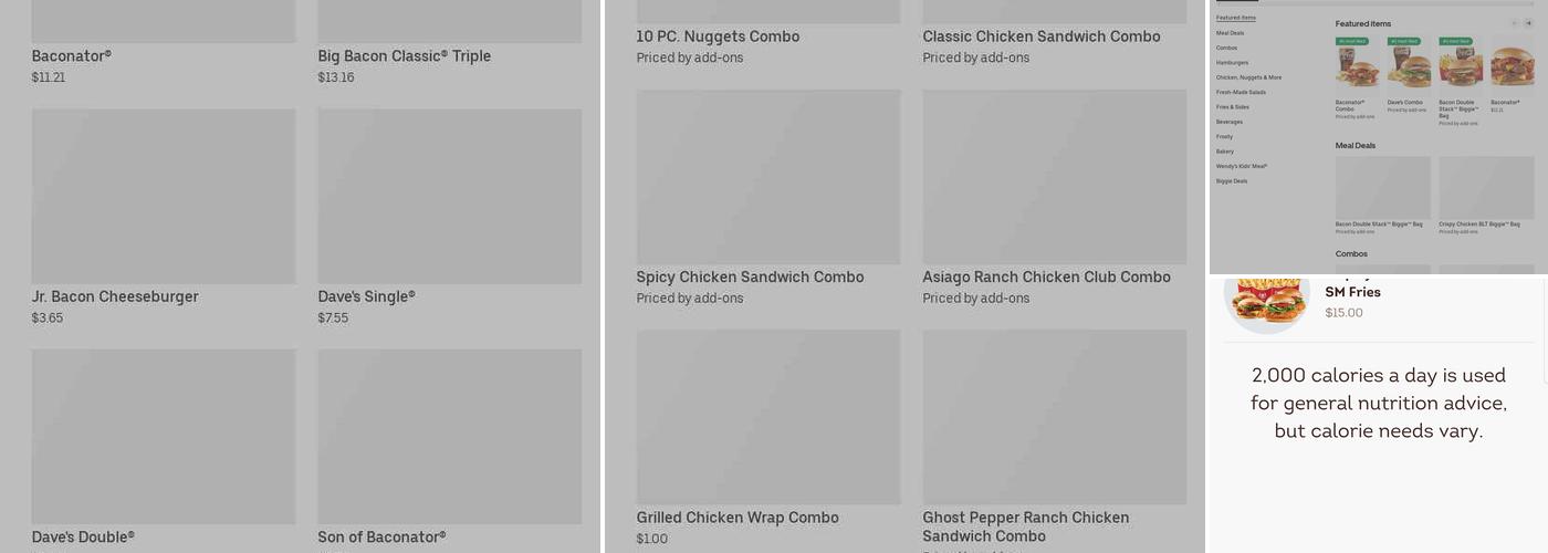 Wendy's Menu