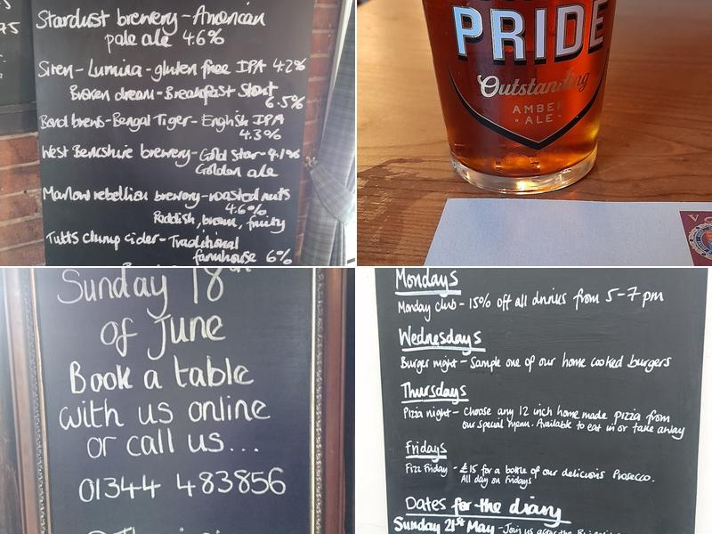 The Victoria Arms, Binfield Menu