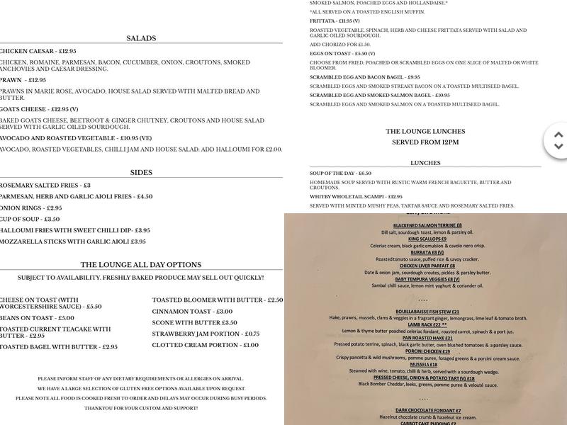 The Lounge Menu