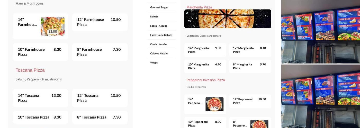 New Mills Kebab Menu