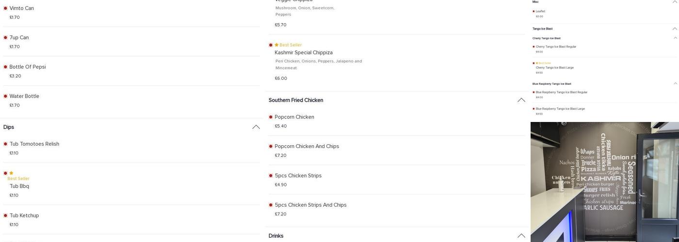 Kashmir Fast Food Menu