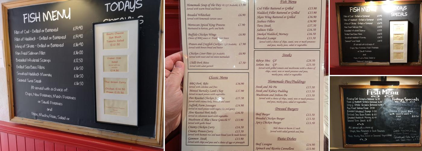 The Three Willows Menu