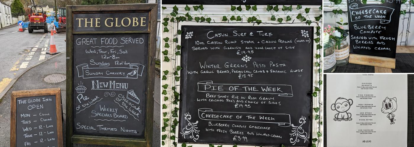The Globe Inn Menu