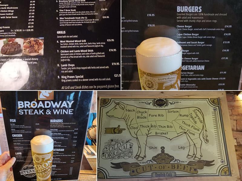 Broadway Steak & Wine Menu