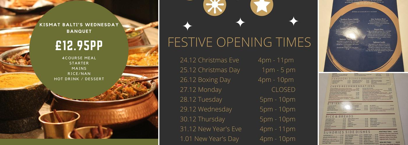 Kismat Balti Menu