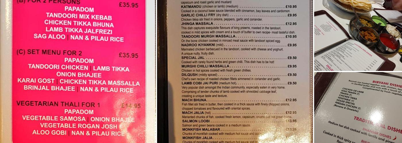 Ruhi Balti House Menu