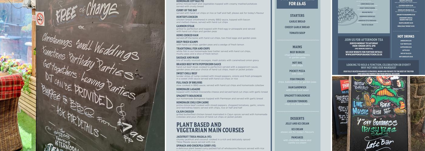 The Shippons Pub & Kitchen Menu