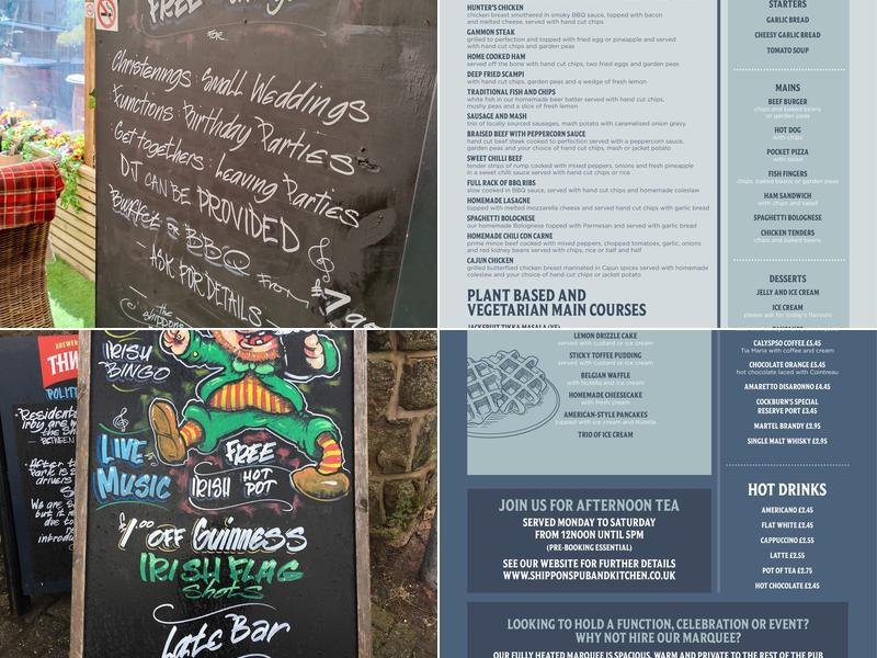 The Shippons Pub & Kitchen Menu