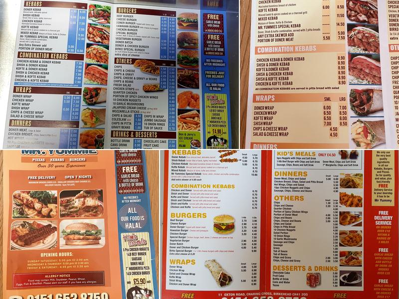 Yummies Menu