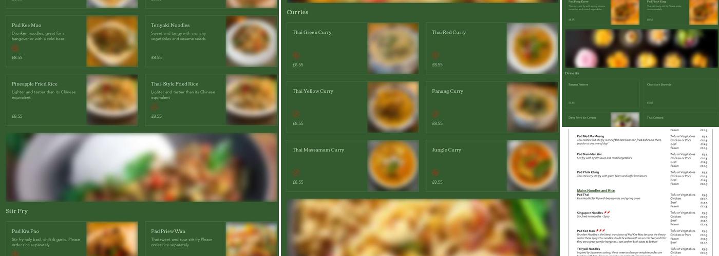 Bamboo Thai Ltd Menu