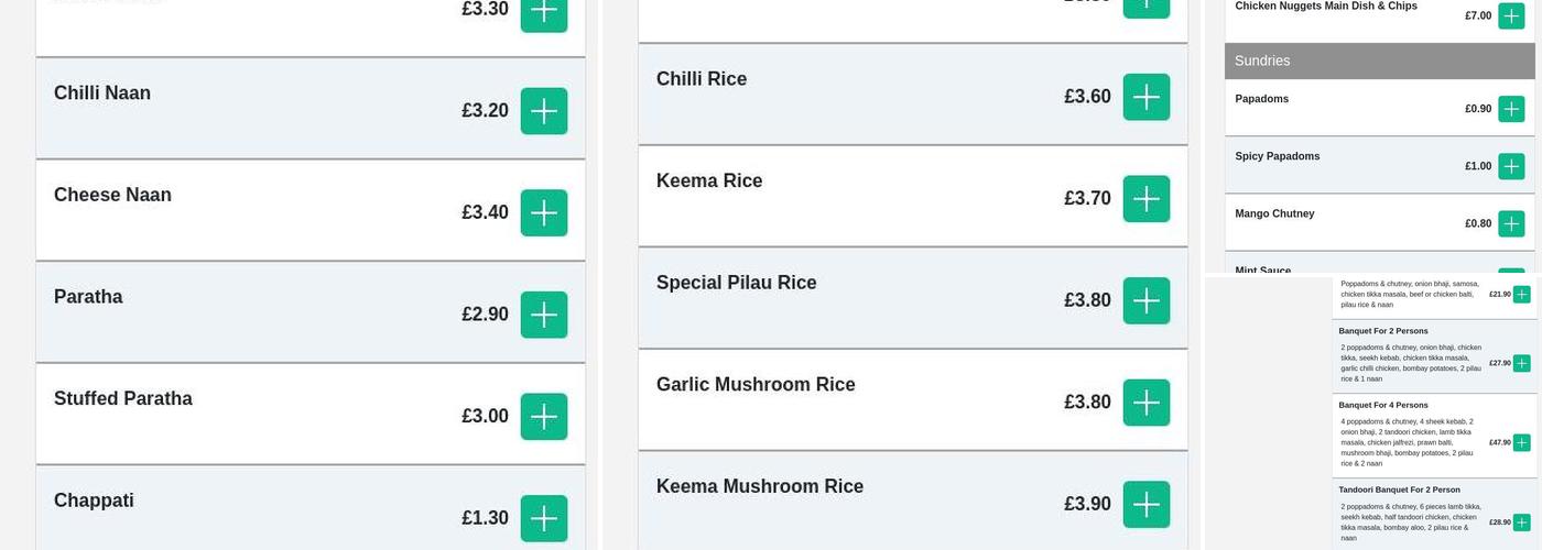 Amir Balti House Menu