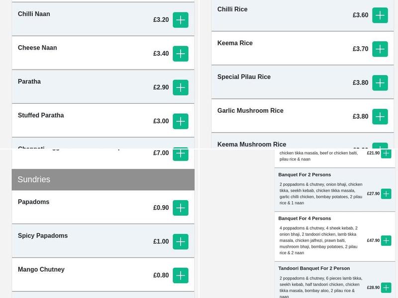 Amir Balti House Menu