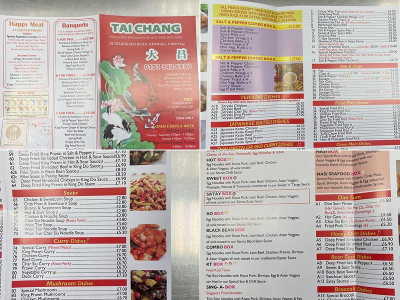 Taichang Menu
