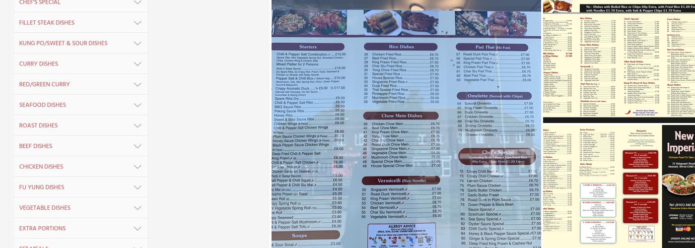 Imperial Chinese Takeaway Menu