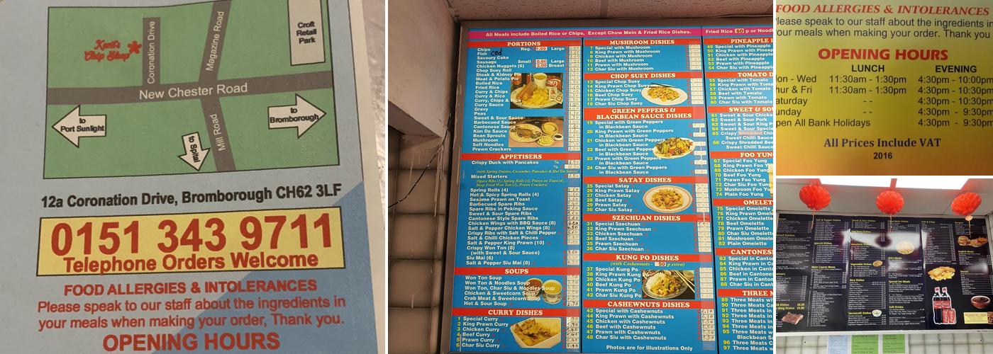 Kents Chip Shop Menu