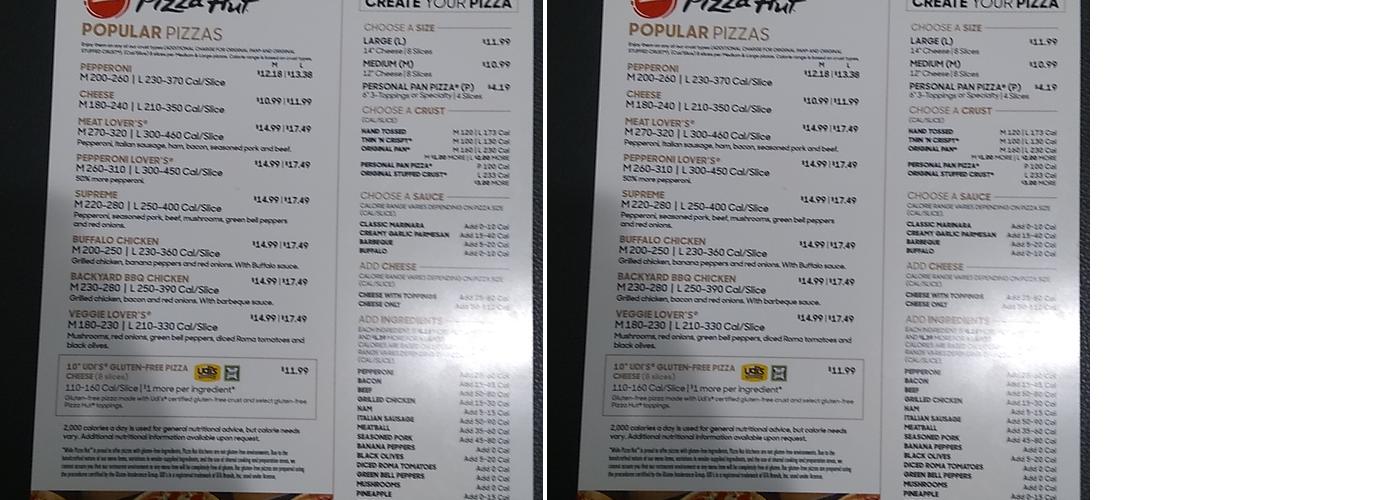 Pizza Hut Menu