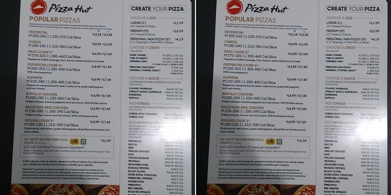 Pizza Hut Menu