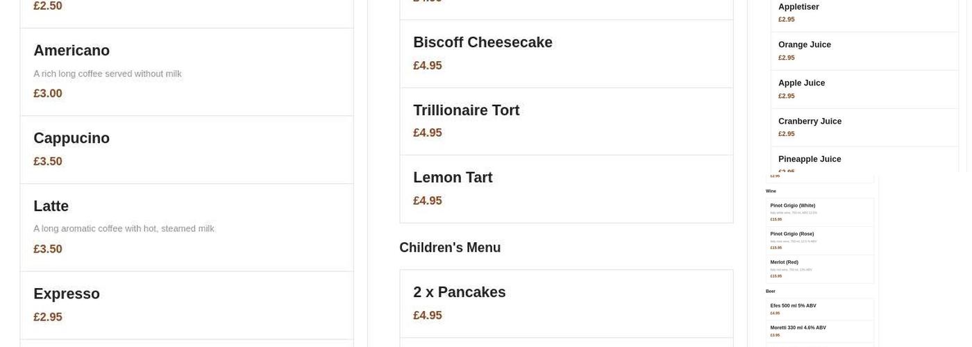 The Turkish BBQ Bar & Grill Menu