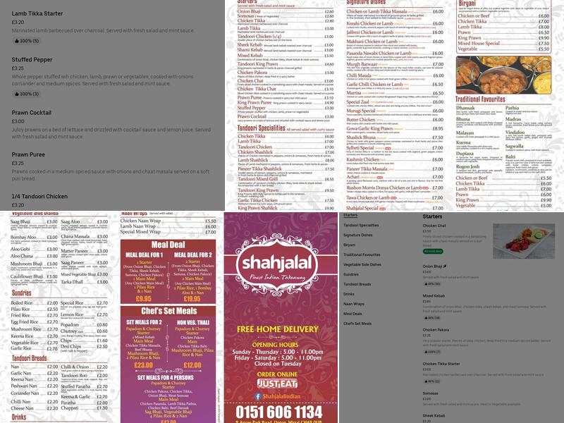 Shahjalal Tandoori Menu