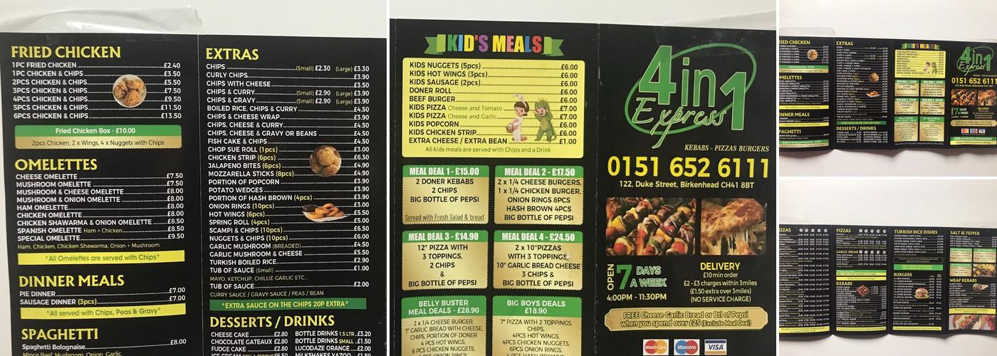 4 In 1 Express Menu