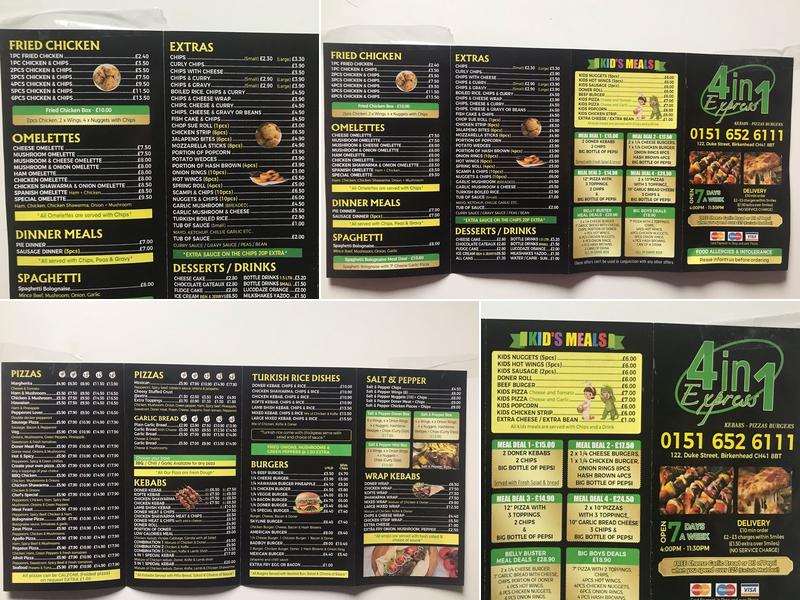 4 In 1 Express Menu