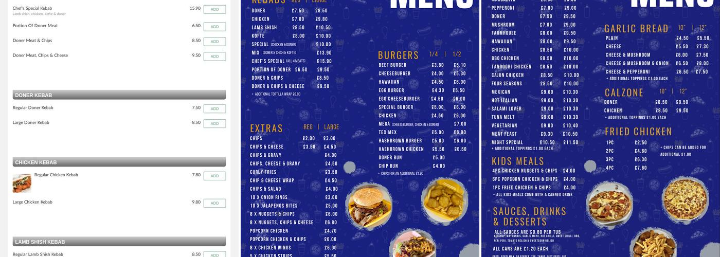 Arrowe Kebab House Menu