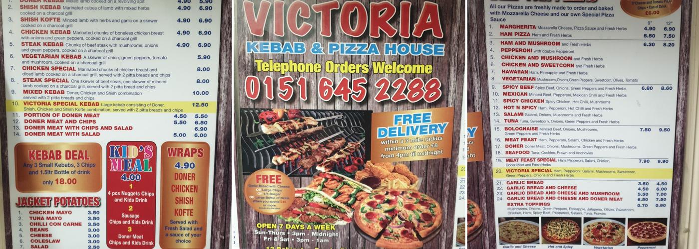 Victoria Kebab & Pizza House Menu