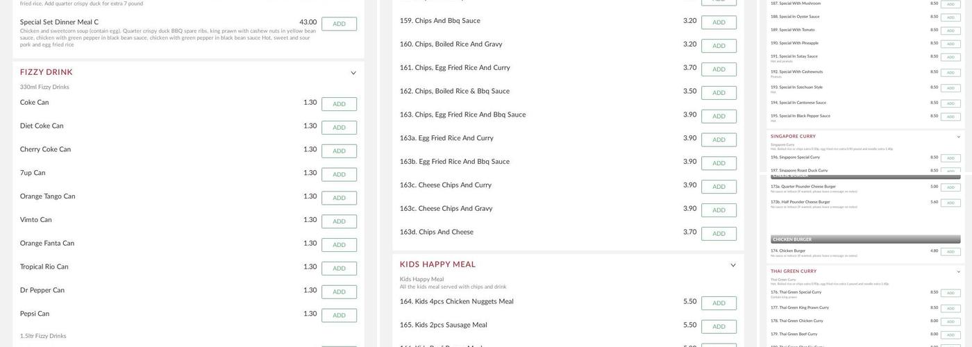 No.1 Golden Fry Menu